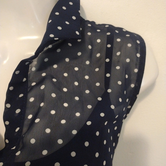 BeBop - Polka Dot Collar Sleeveless Mini Dress - Picture 4 of 16